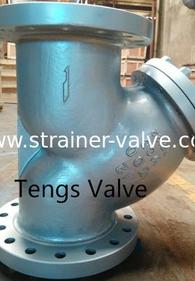 API Cast Carbon Stainless Steel CLASS 300LBS Double Flanged RF Y Type Strainer