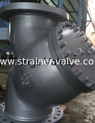 ANSI 300 LB Carbon Steel Flanged Y Strainer 24 In RF Ends Cast Steel A216 WCB Strainers